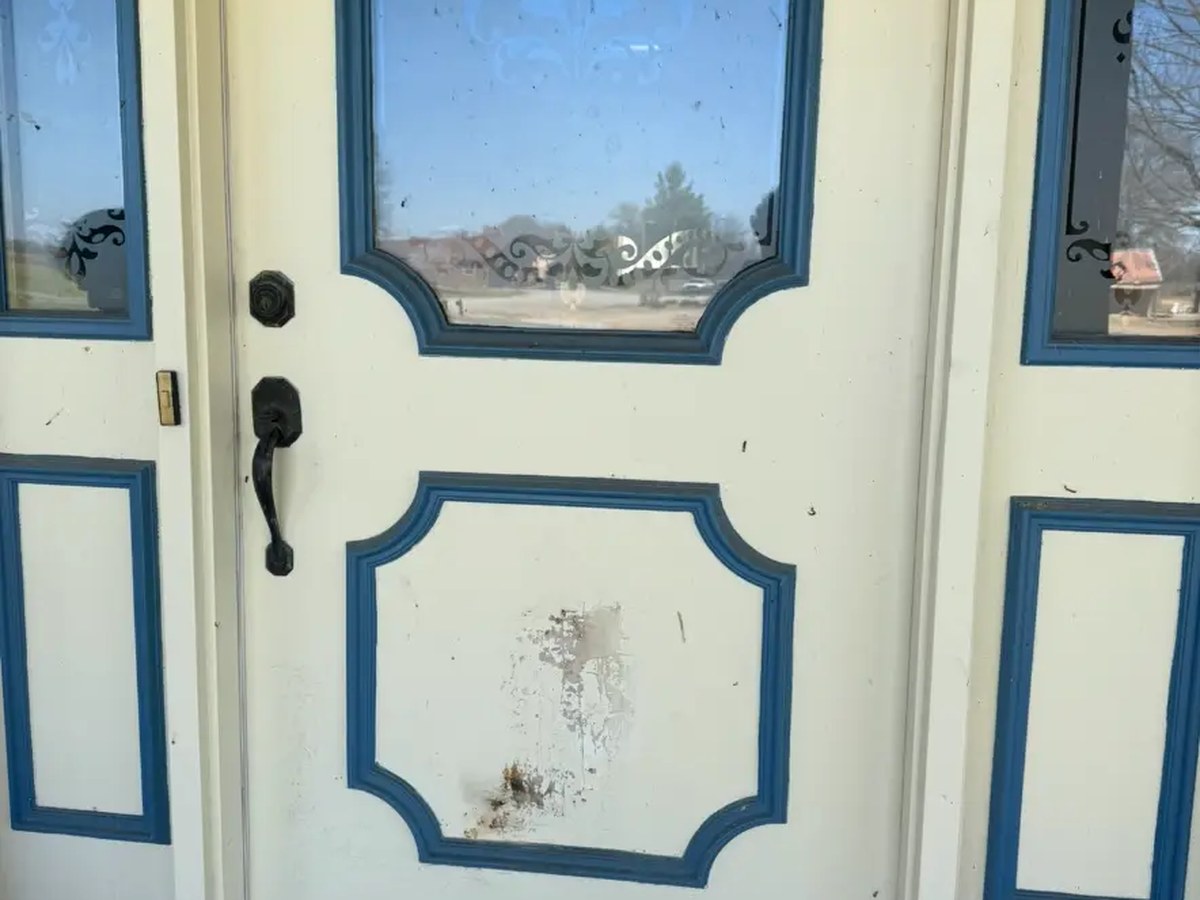 Front Door Prep & Repaint — before