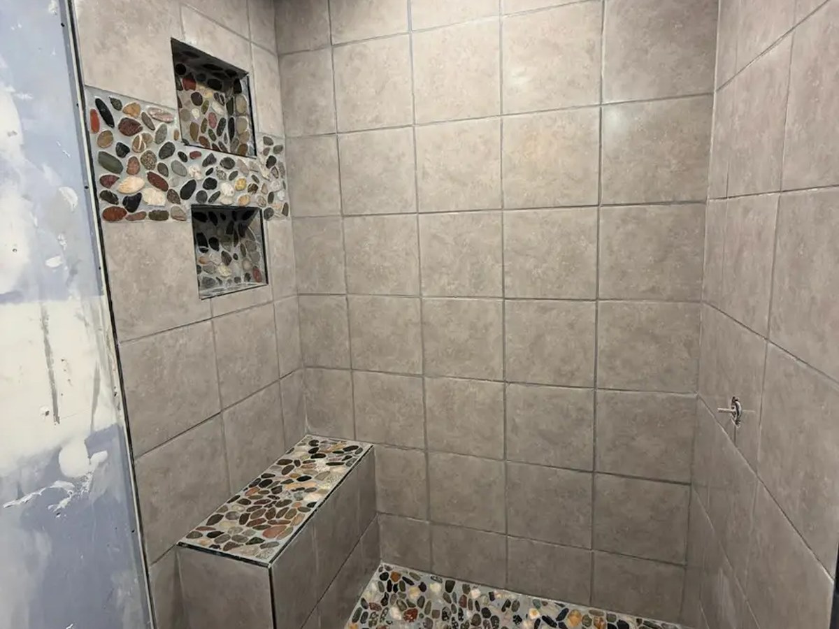 Custom Tile Shower Build — after