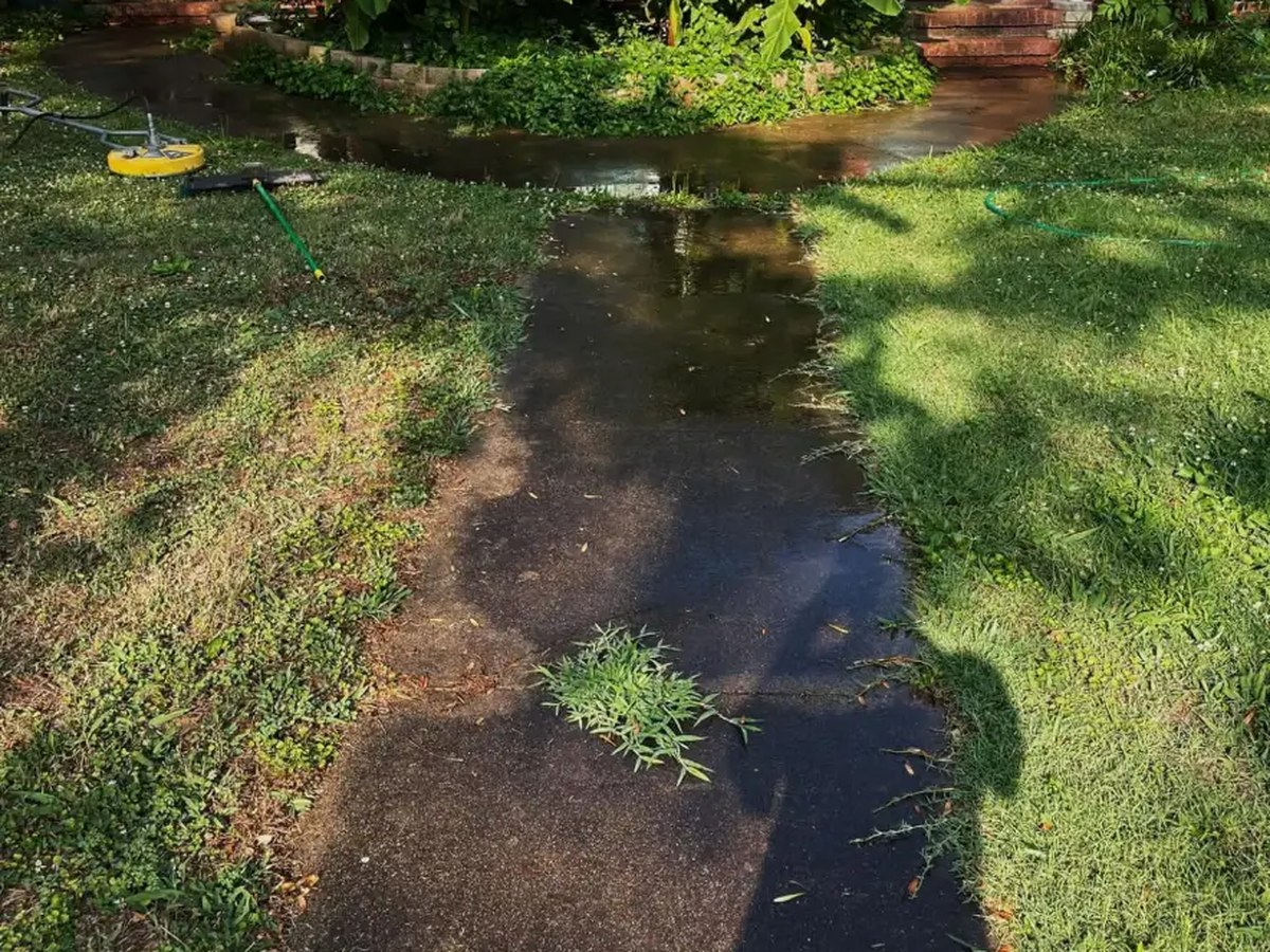 Sidewalk & Walkway Wash — after